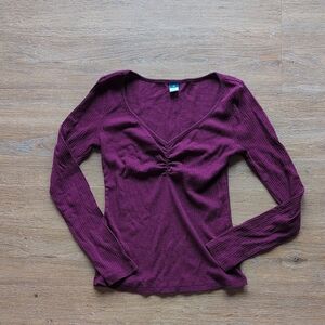 Old Navy Ruched Neckline Long Sleeve Top, XS